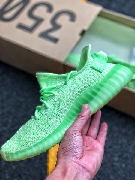 Adidas Yeezy Boost 350 V2 2020新款 爆米花夜光椰子情侶款慢跑鞋