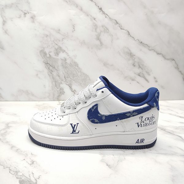 Nike Air Force 1 Low LV白藍印花 2023全新男女款空軍一號低幫休閒板鞋