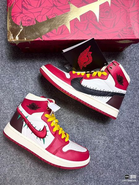 Teyana Taylor x Air Jordan 1 紅黑白色休閒鞋 2023全新男女款