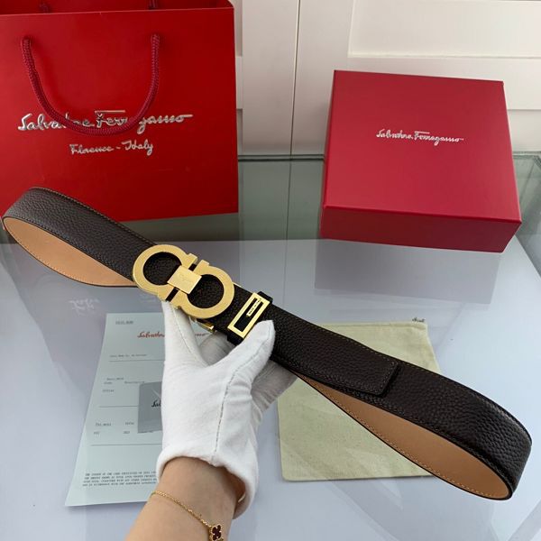 salvatore ferragamo皮帶 菲拉格慕2020新款 HF202024牛皮荔枝紋時尚腰帶