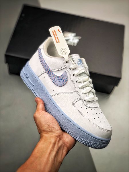 Nike Air Force 1 Hydrogen Blue 2021新款 男女生休閒板鞋 帶半碼