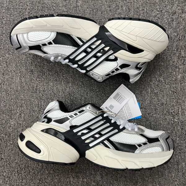 Adidas XLG Runner Deluxe 低幫銀黑色 2024最新男女同款 厚底增高老爹風復古緩震休閒運動慢跑鞋