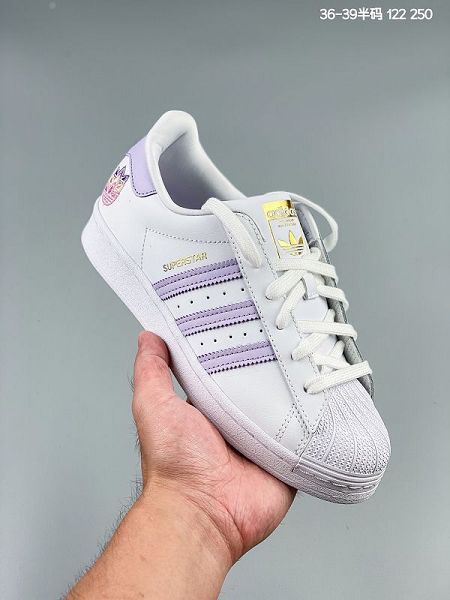 Adidas Originals Superstar 2021新款 女款貝殼頭經典百搭休閑運動板鞋 帶半碼