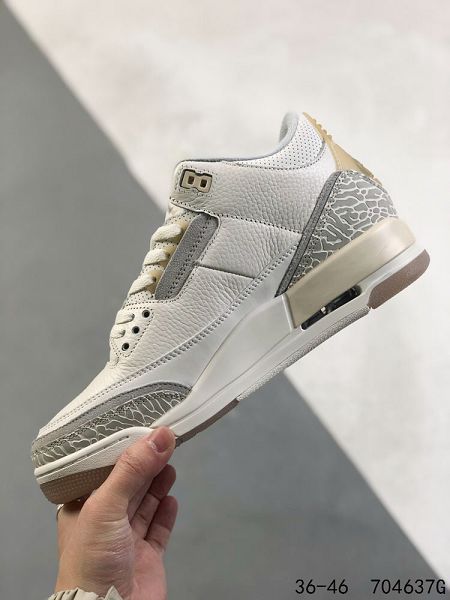 Nike Air Jordan 3 ES Red Cement 2024全新男女款中低幫荔枝紋籃球鞋