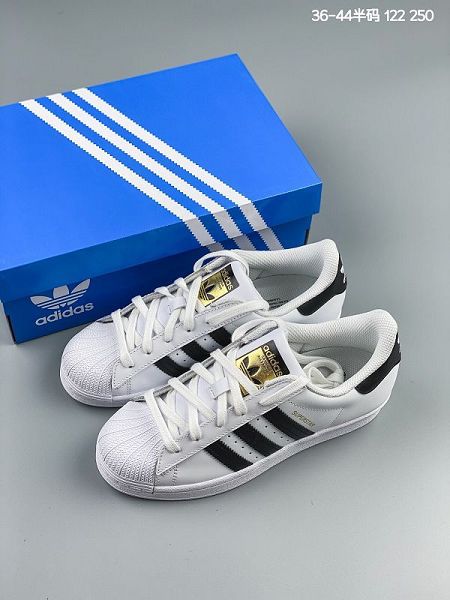 Adidas Originals Superstar 2021新款 男女款貝殼頭經典百搭休閑運動板鞋 帶半碼