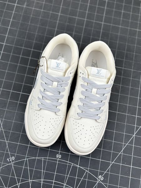 Nike SB Dunk Low LV聯名 米白戰鬥灰色 2024新款男女生周年低幫休閒板鞋