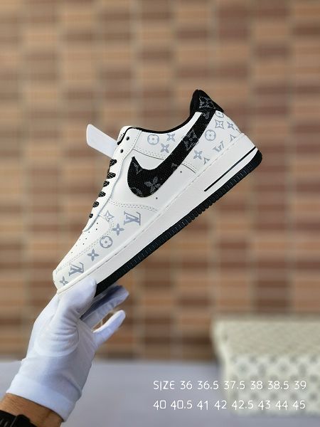 Nike Air Force 1-LV聯名款 2023全新男女款空軍LV聯名款頭層皮休閒鞋