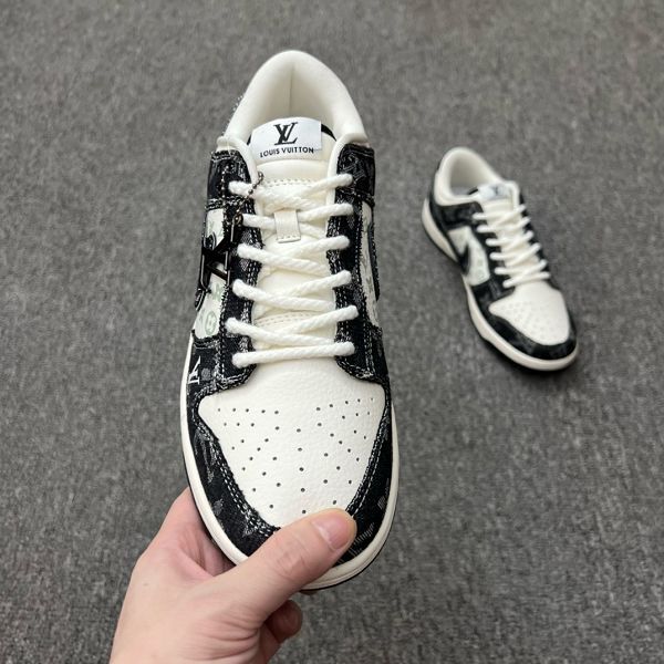 Louis Vuitton x Nike Dunk SB Low 2024最新男女款低幫板鞋 LV聯名棕白棋盤格