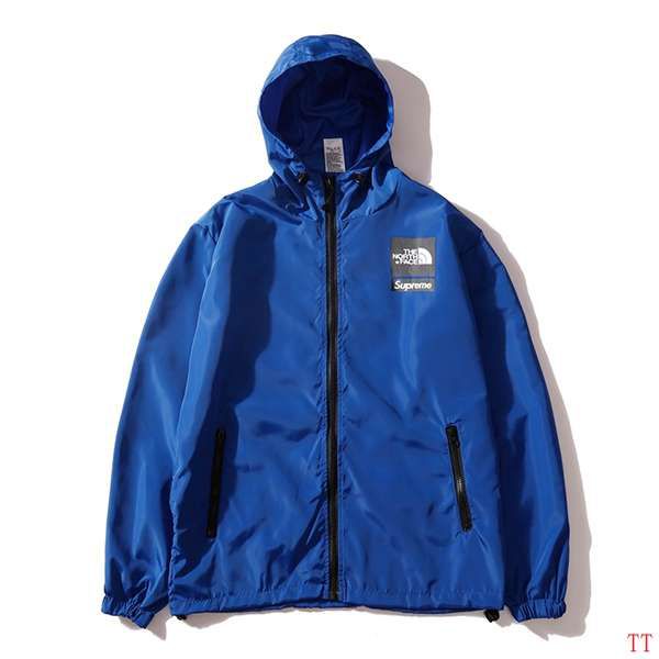 supreme衣服 2018新款 雪山联名双层风衣外套 蓝色