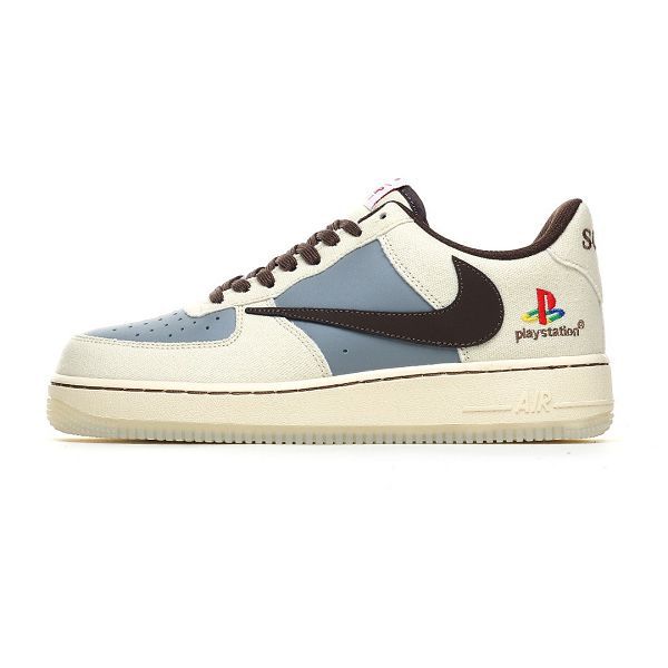 NK Travis Scott x Playstation x Nike Air Force1 Low三方聯名 倒鈎 反勾 扣籃系列復古低幫休閒運動滑板中邦男女板鞋