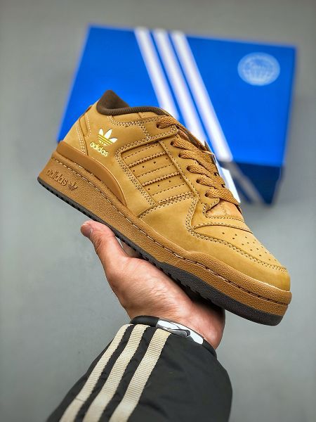 Adidas Originals Forum Low 羅馬系列低幫復古系帶百搭休閒運動板鞋2024新款男女生磨砂麥棕黑色