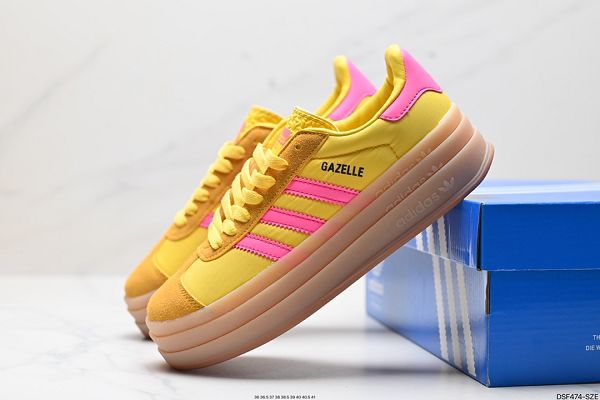 Adidas Originals Gazelle Bold 202新款女生三‮草葉‬厚‮休底‬閒防滑耐‮低磨‬幫板鞋