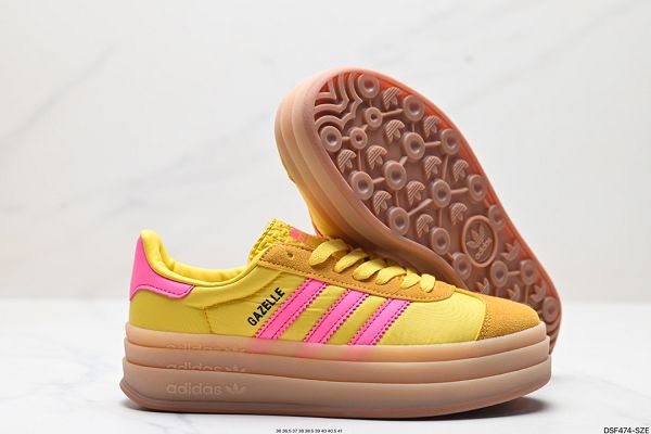 Adidas Originals Gazelle Bold 202新款女生三‮草葉‬厚‮休底‬閒防滑耐‮低磨‬幫板鞋