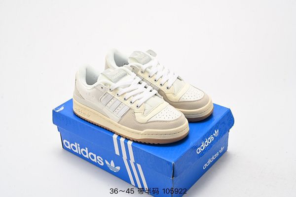 Adidas三葉草 Originals Forum 84 Low 羅馬系列魔術貼 男女款低幫復古系帶休閒板鞋