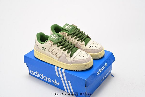 Adidas三葉草 Originals Forum 84 Low 羅馬系列魔術貼 男女款低幫復古系帶休閒板鞋