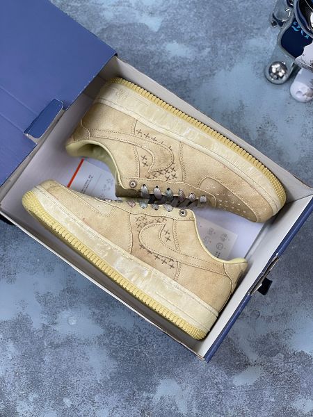 Nike Air Force 1 2024全新男女款棕色低幫休閒板鞋