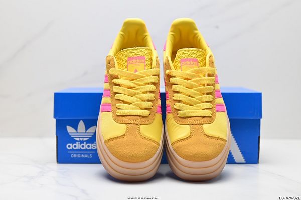 Adidas Originals Gazelle Bold 202新款女生三‮草葉‬厚‮休底‬閒防滑耐‮低磨‬幫板鞋