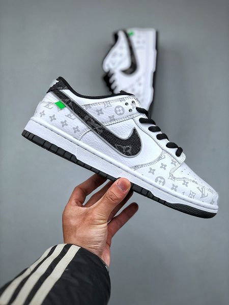 LV x NIKE SB Dunk Low 聯名黑印花配色 2024全新男女款低幫板鞋