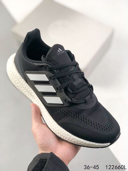 Adidas PureBOOST 22 LTD 2023新款 飛織系列爆米花高彈男女款慢跑鞋