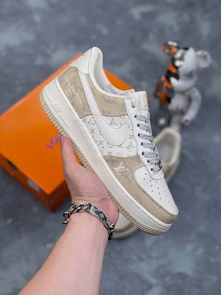 NIke Air Force 1 '07 Low LV聯名熒光卡其牛仔 男女運動鞋休閒鞋 